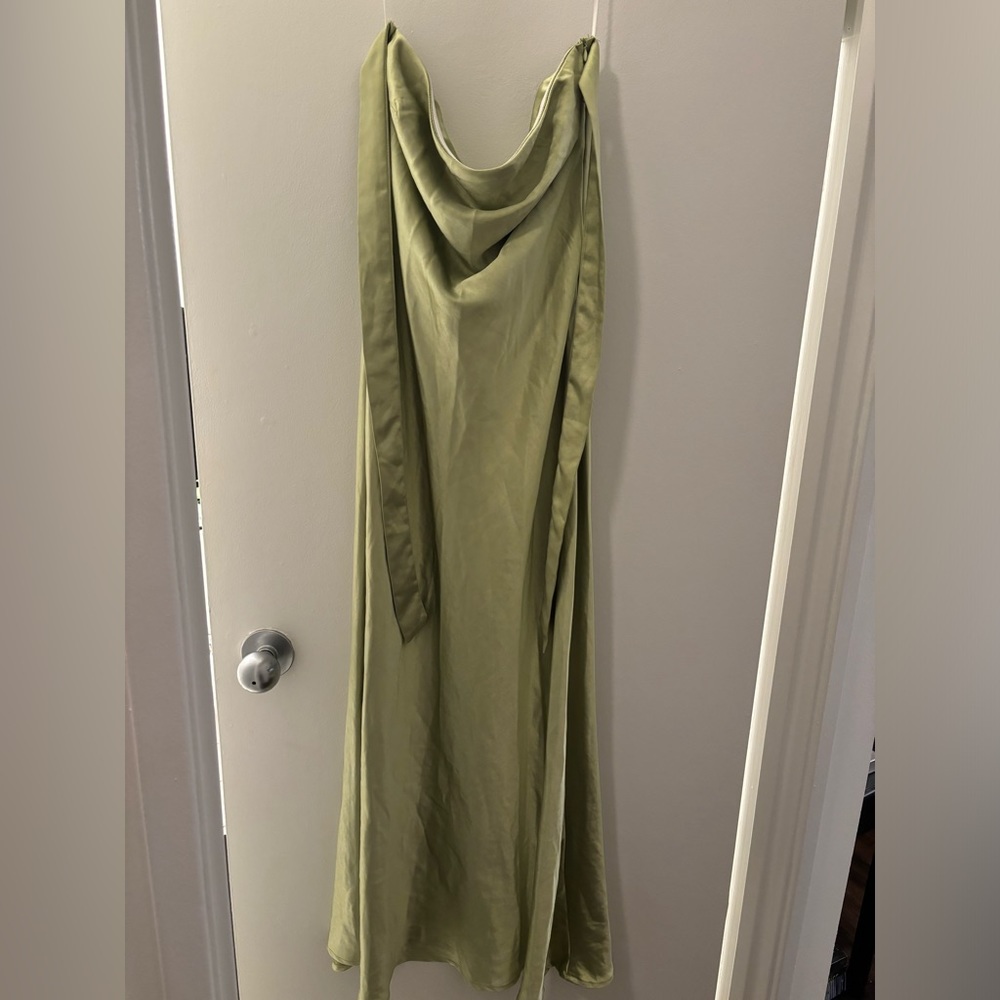 Princess Polly Satin Backless Maxi Dress in Light Green - Picture 5 of 5
